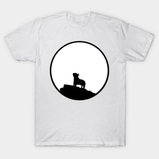 French Bulldog in front of the Moon Frenchie Gift T-Shirt